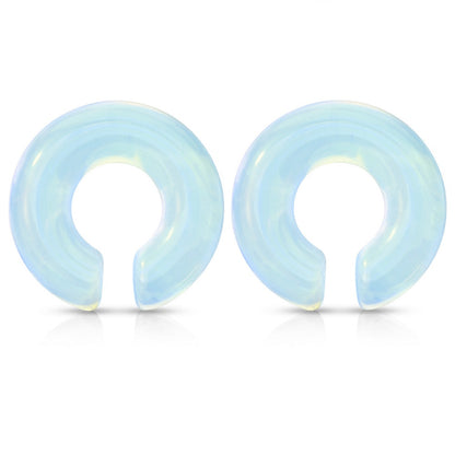 Opalite Stone Hoop Plugs