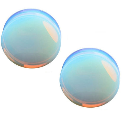 Opalite Concave Double Flared Saddle Plugs