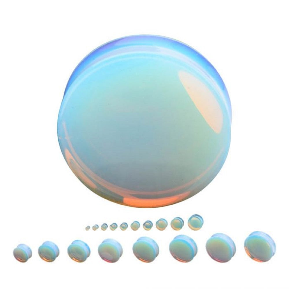 Opalite Concave Double Flared Saddle Plugs