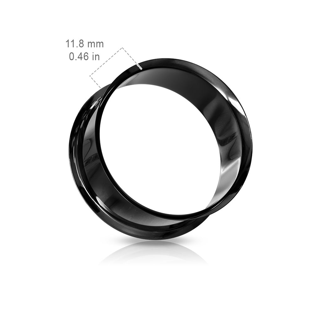 Black Double Flared Tunnels - PVD Plated 316L Surgical Steel - Pair