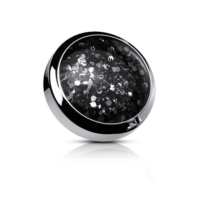 Epoxy Covered Glitter Internally Threaded Dermal Anchor Top
 - Stainless Steel