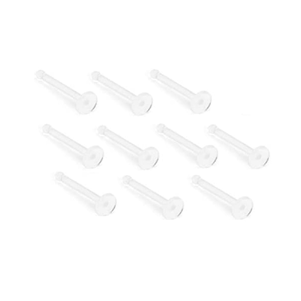 Set of 10 Bioflex 2mm Top Metal and Allergy Free Nose Stud Retainers