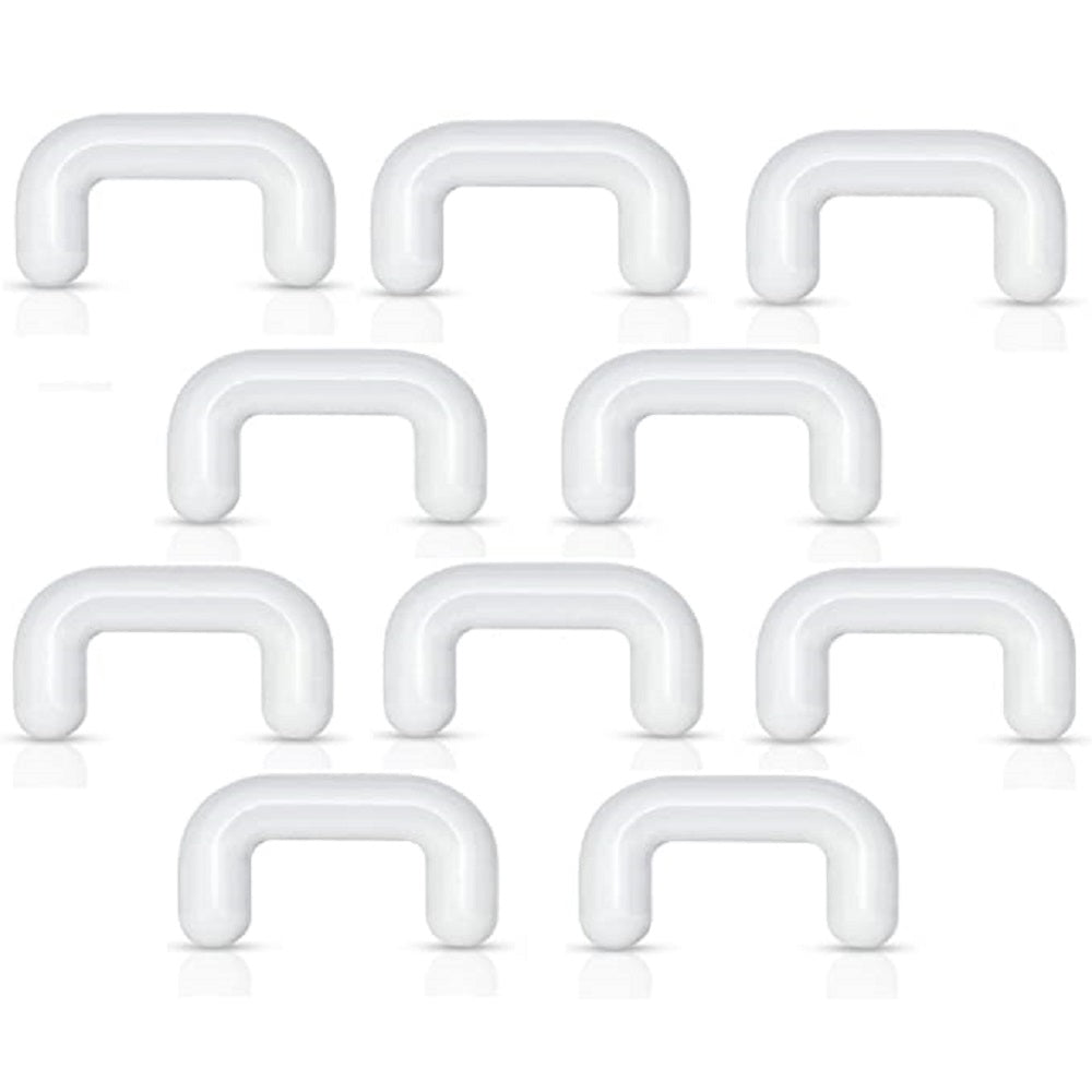 Set of 10 Clear Acrylic Septum Ring Retainers