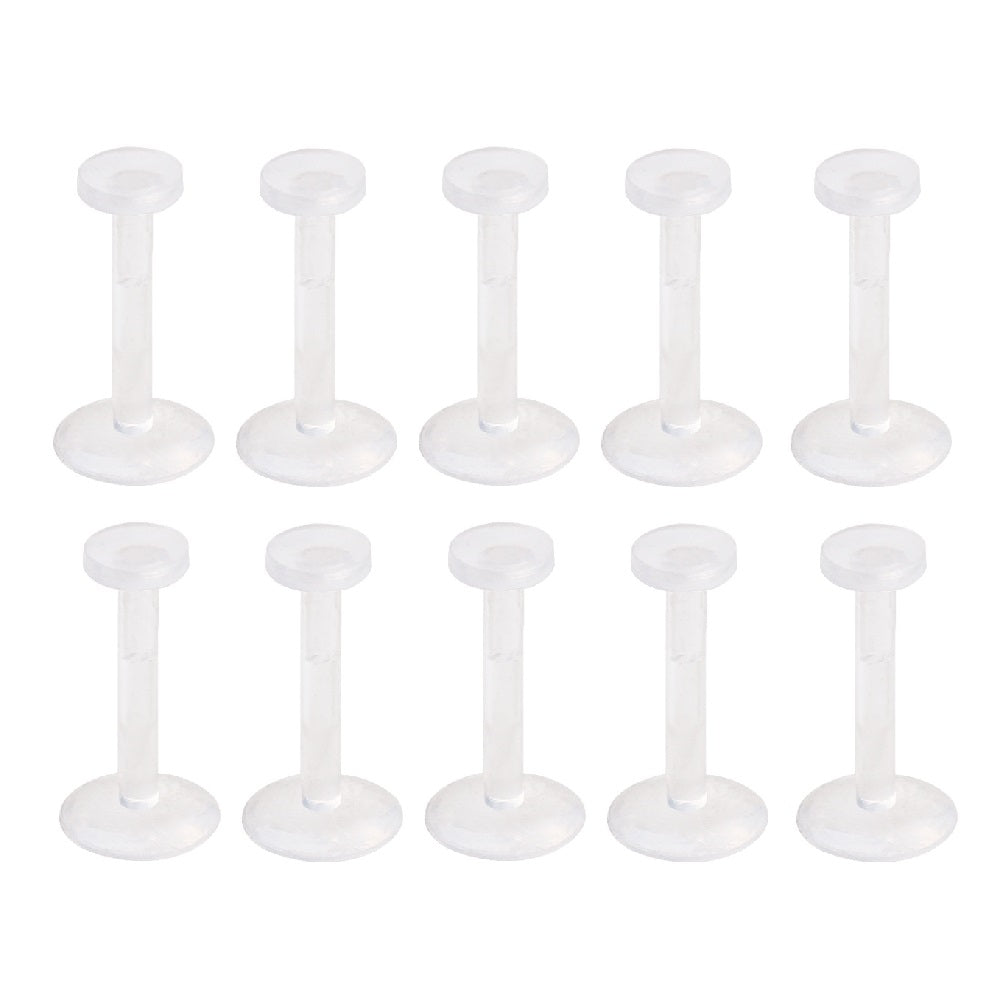 Pack of 10 Clear Bioflex Removable Push Top Piercing Retainers