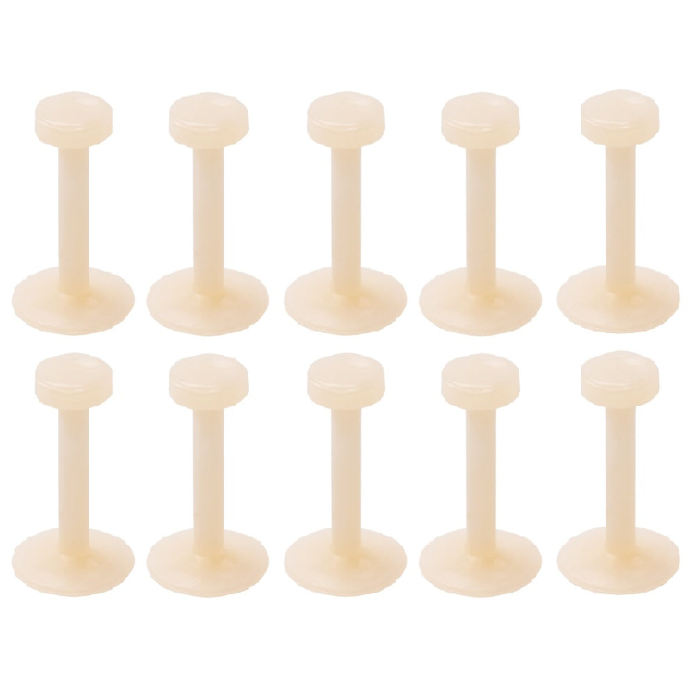 Set of 10 Flesh Tone Flexible Bioflex Removable Push Top Piercing Reta ...