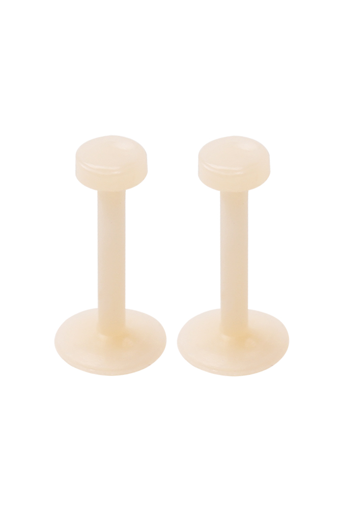 Pair of Flesh Tone Flexible Bioflex Removable Push Top Piercing Retainers - Pair