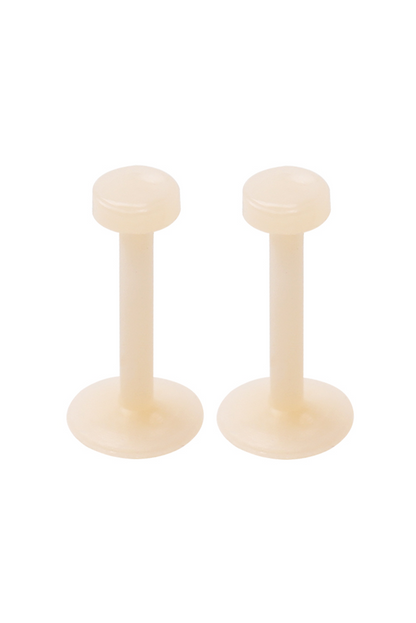 Pair of Flesh Tone Flexible Bioflex Removable Push Top Piercing Retainers - Pair