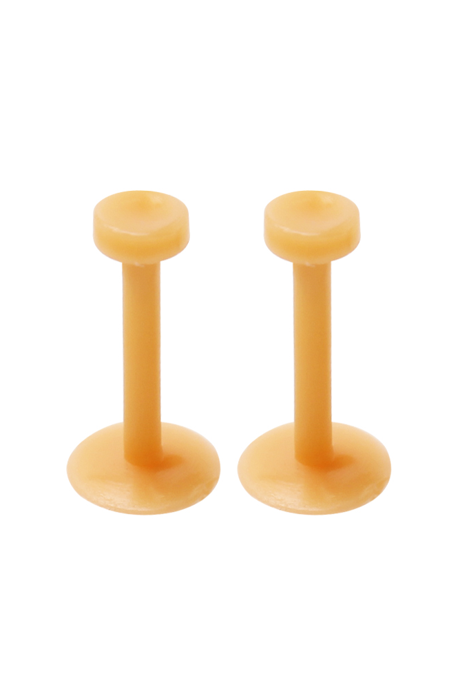 Pair of Flesh Tone Flexible Bioflex Removable Push Top Piercing Retainers - Pair