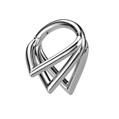 Triple Chevron Hoops Hinged Segment Ring - G23 Implant Grade Titanium