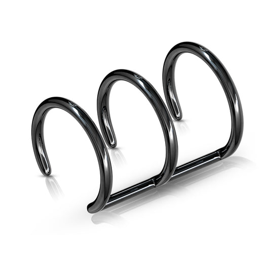 Non-Piercing Triple Closure Faux Cartilage Clip-On Wrap Ring - 316L Stainless Steel