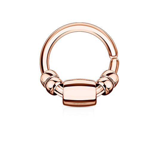 Removable Cylinder and Beads Annealed Seamless Bendable Cartilage Daith Lip Nose Ring - 316L Stainless Steel