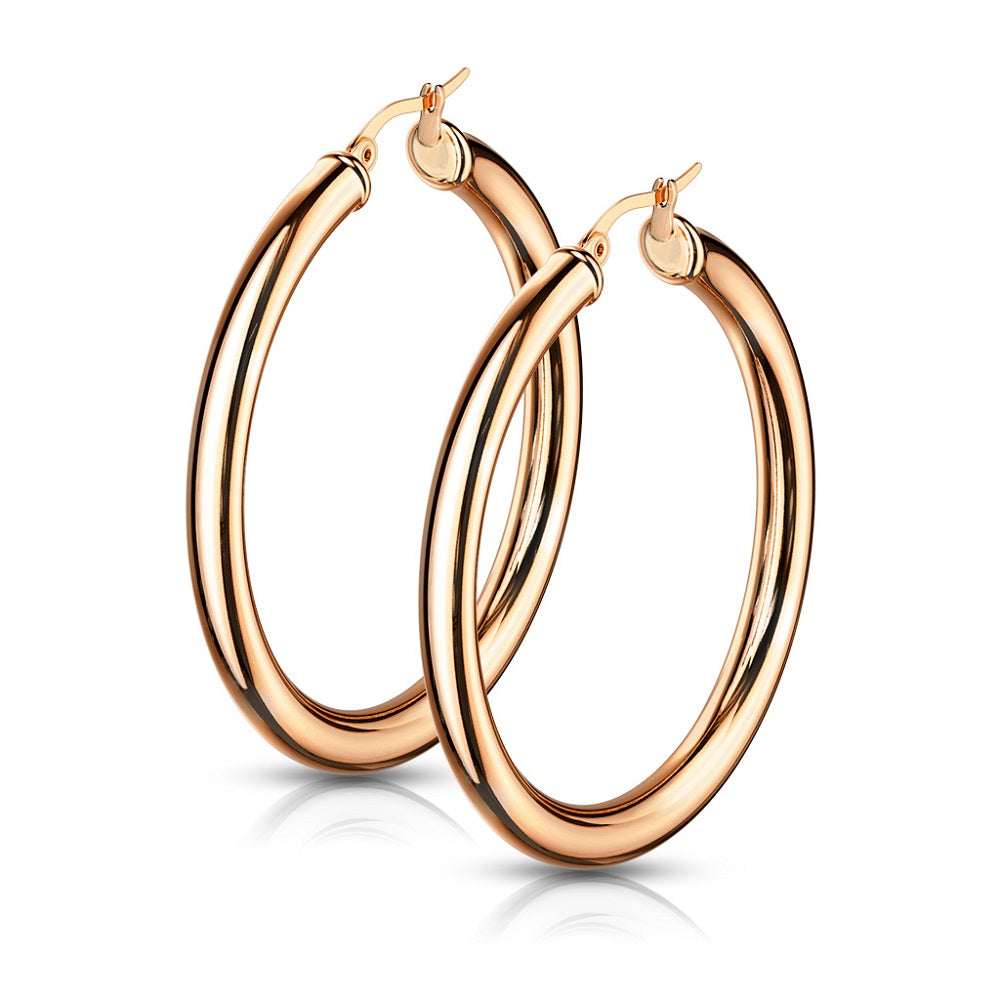 Thick Hollow Hoop Earrings - 316L Stainless Steel