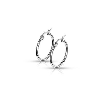Round Hoop Earrings - Stainless Steel