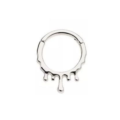 Dripping Design Front Facing Hinged Segment Ring - 316L Stainless Steel