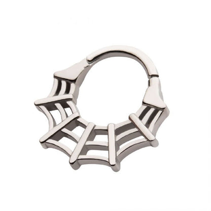 Spider Web Hinged Segment Ring - Stainless Steel