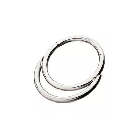 Double Hoop Hinged Segment Ring - Stainless Steel