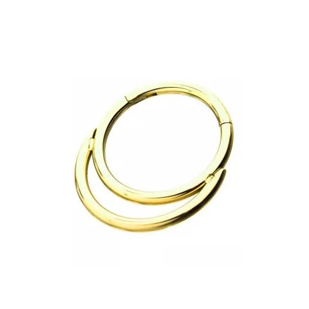 Double Hoop Hinged Segment Ring - Stainless Steel