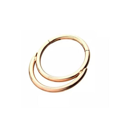 Double Hoop Hinged Segment Ring - Stainless Steel