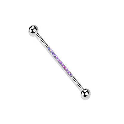 Synthetic Opal Lined Industrial Barbell - G23 Implant Grade Titanium