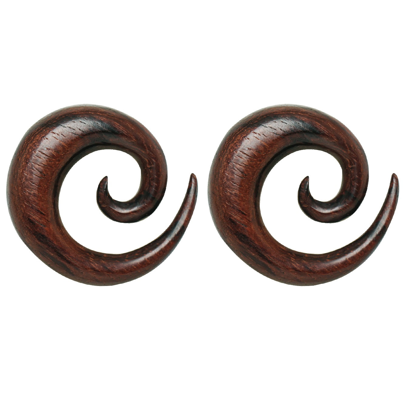 Organic Dark Brown Sono Wood Spiral Taper Plugs