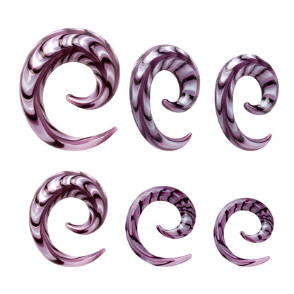 Purple Swirl Spiral Taper Plugs