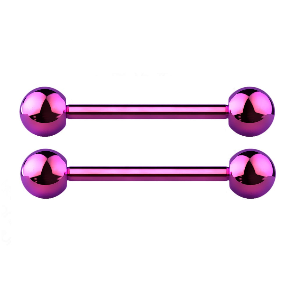 Internally Threaded Nipple Barbells - PVD Plated G23 Implant Grade Solid Titanium - Pair