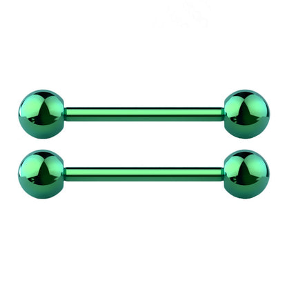 Internally Threaded Nipple Barbells - PVD Plated G23 Implant Grade Solid Titanium - Pair