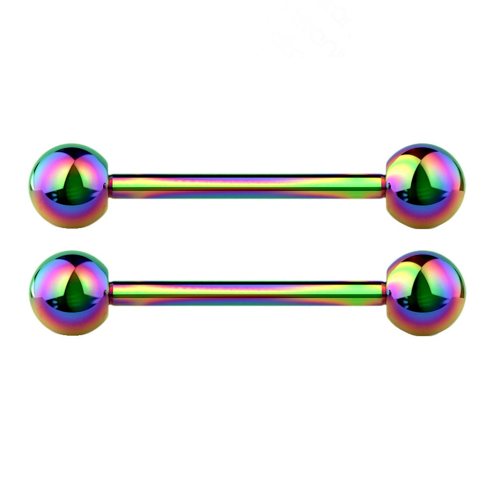 Internally Threaded Nipple Barbells - PVD Plated G23 Implant Grade Solid Titanium - Pair