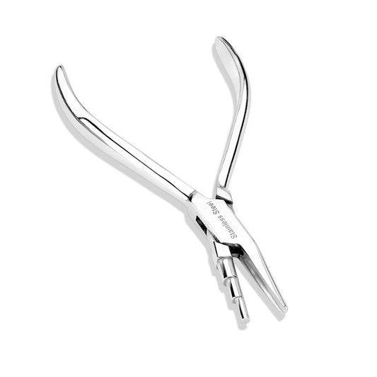 Triple Tiered Nose Ring Bending Pliers for Loops and Coils - Stainless Steel