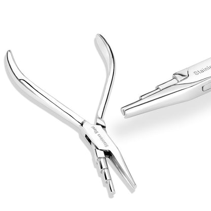 Triple Tiered Nose Ring Bending Pliers for Loops and Coils - Stainless Steel