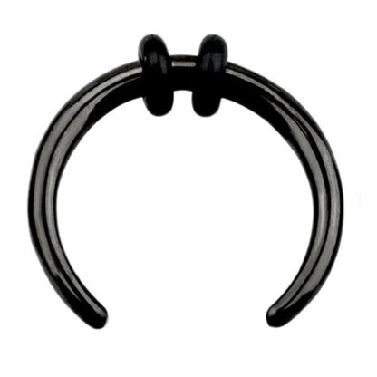 Septum Pincher Nose Ring with 2 Black O-Rings - PVD Plated Stainless Steel