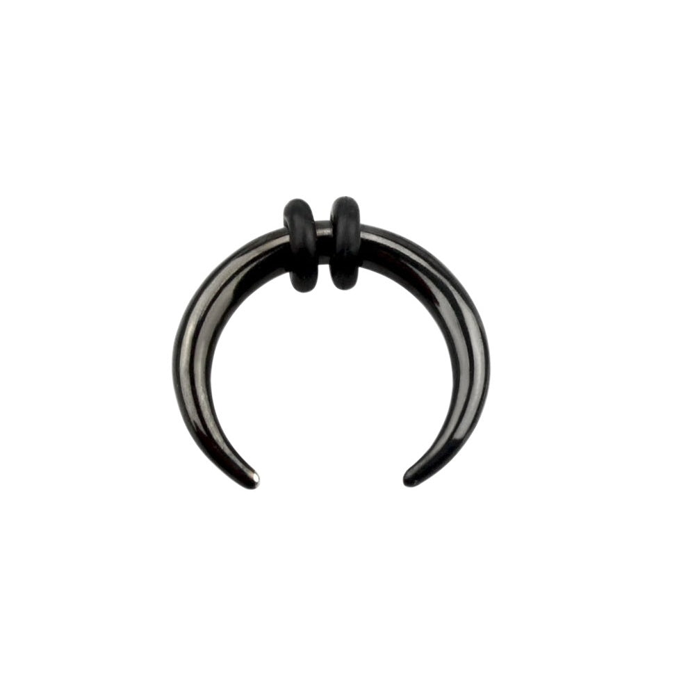 Septum Pincher Nose Ring with 2 Black O-Rings - PVD Plated Stainless Steel