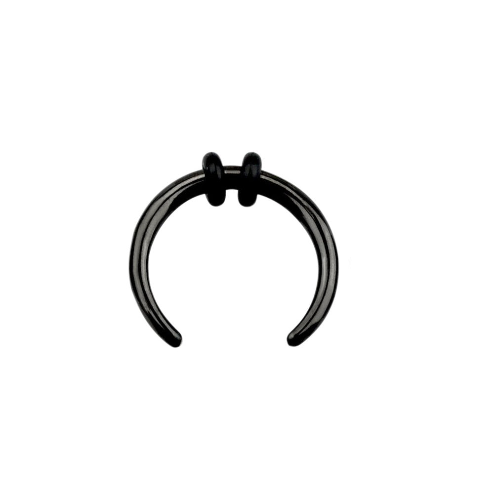 Septum Pincher Nose Ring with 2 Black O-Rings - PVD Plated Stainless Steel