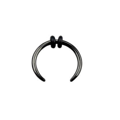 Septum Pincher Nose Ring with 2 Black O-Rings - PVD Plated Stainless Steel