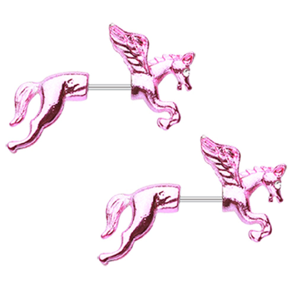 Pegasus Fake Taper Earrings - Stainless Steel - Pair
