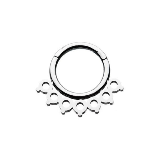 Multi Circular Pointed Edged Design Hinged Segment Ring - 316L Stainless Steel