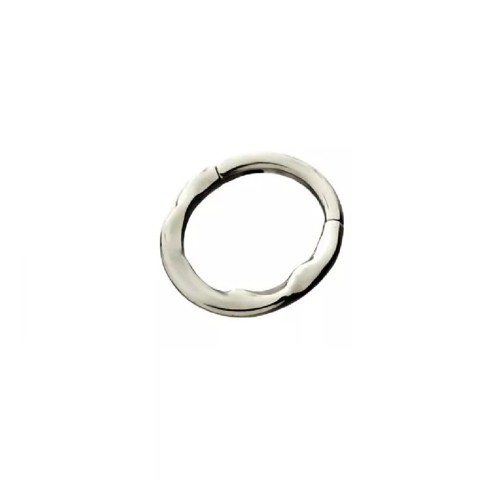 Hammered Texture Wavy Hinged Segment Ring - Stainless Steel