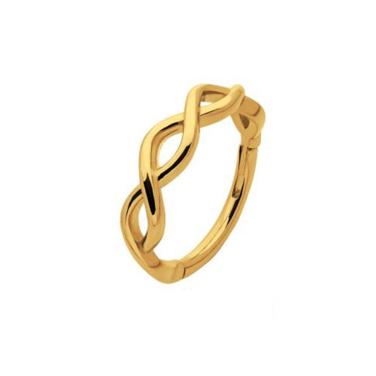 Half Spiraled Design Side Facing Hinged Segment Clicker Ring - 316L Stainless Steel